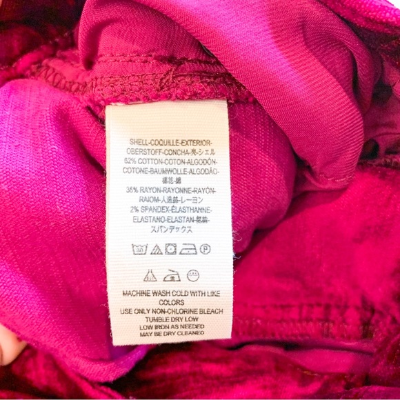 Free People Magenta Velvet Kick-Flare Cropped Pants - Picture 7 of 7